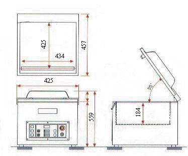 Aline TC-420 vacuum chamber-DIMENSIONS